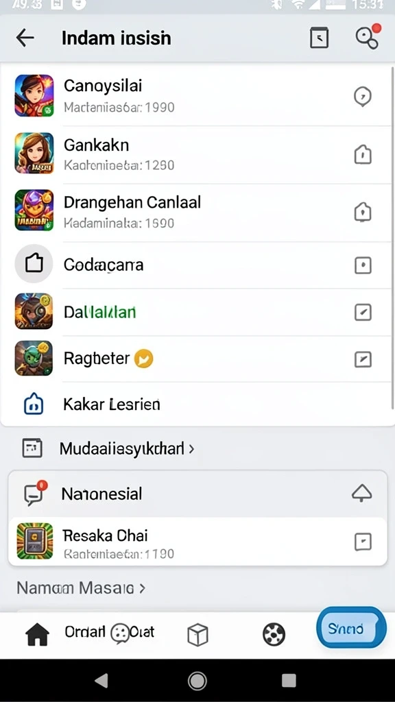 Beragam pilihan permainan yang dapat dimainkan.