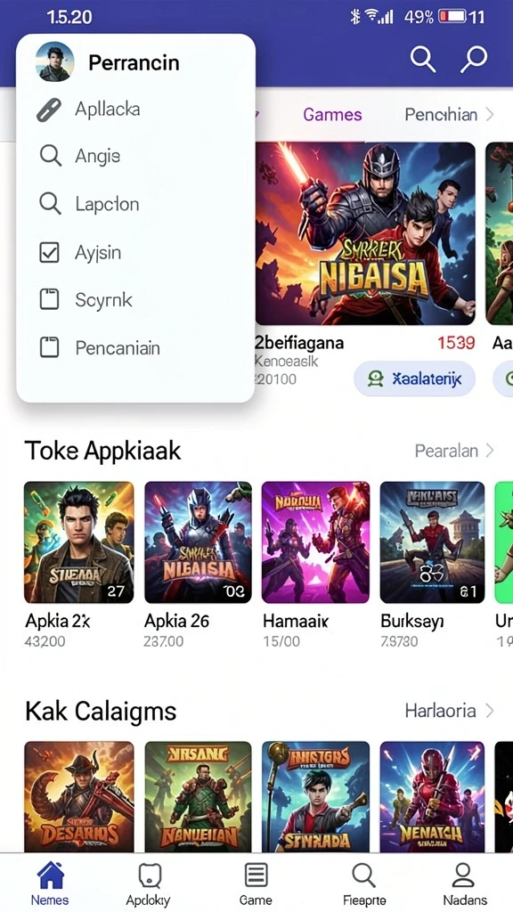 Tampilan karakter utama di dalam permainan.