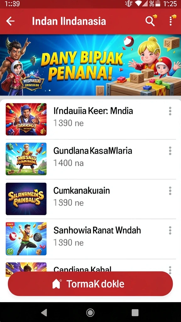 Menampilkan karakter unik yang tersedia untuk dimainkan.