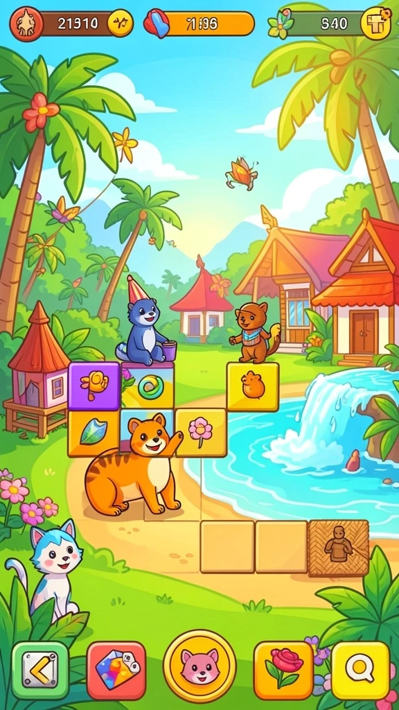 Screenshot dari level menantang yang harus diselesaikan.